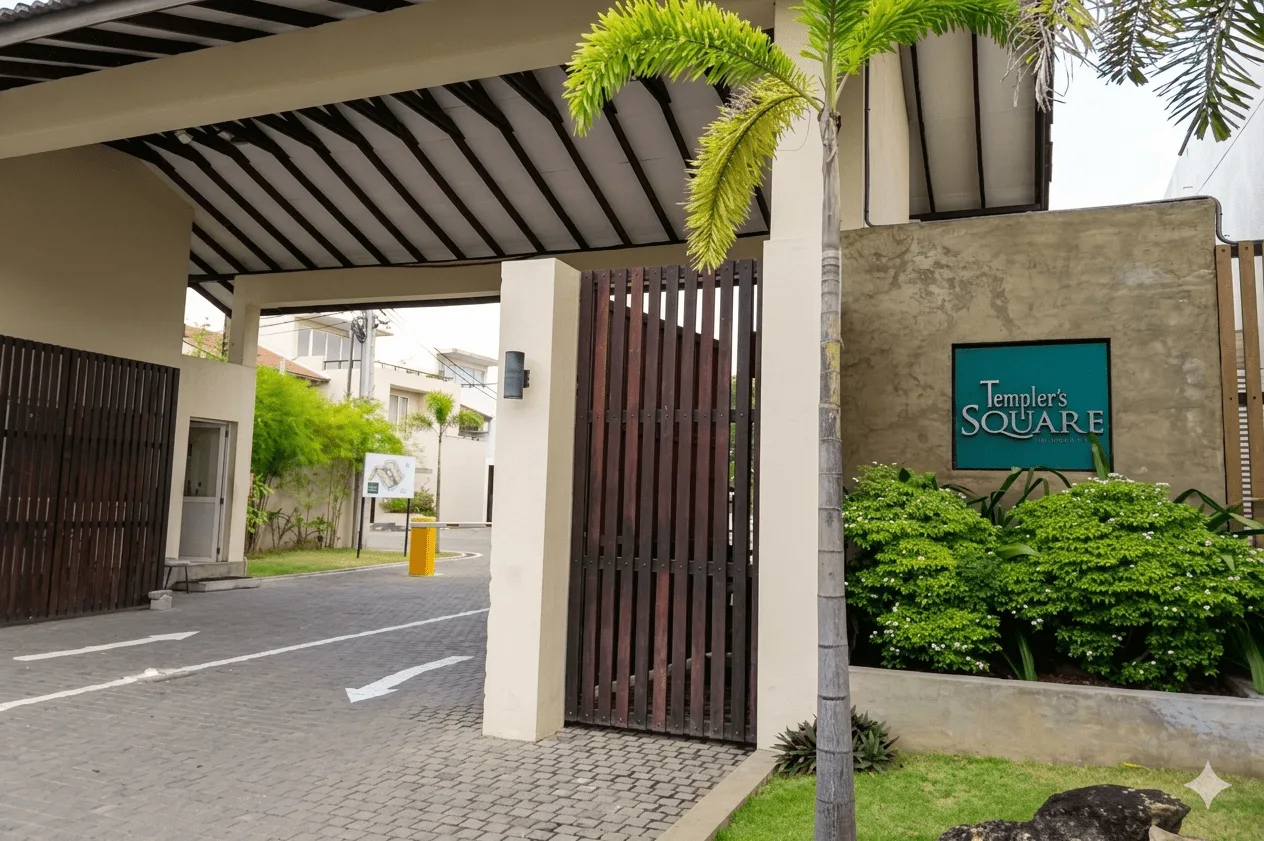 Templers Square gated community entrance and signage