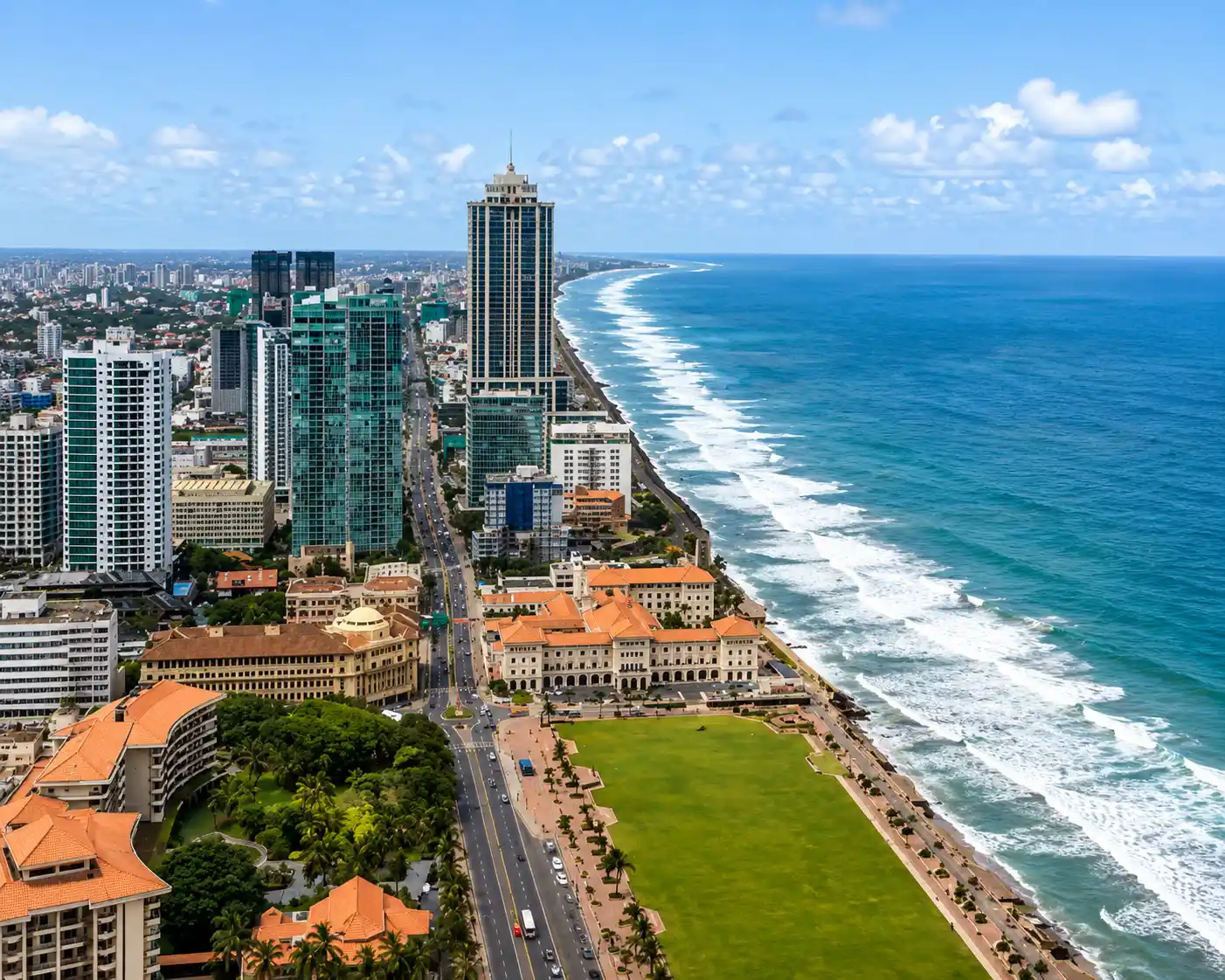 Indian Ocean and Sri Lankan cityscape view from a prestigious property location