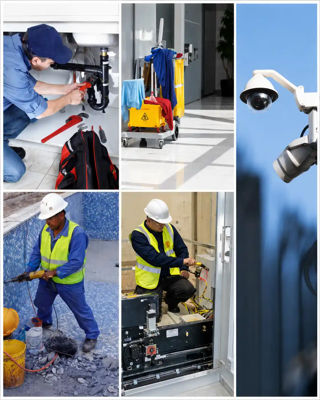 Facilities management and maintenance team inspecting a condominium property